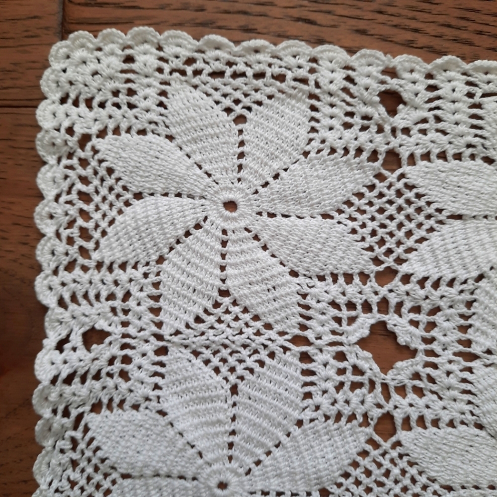 Vintage Hand Crochet Rectangular Table Doilie - Picture 2 of 7